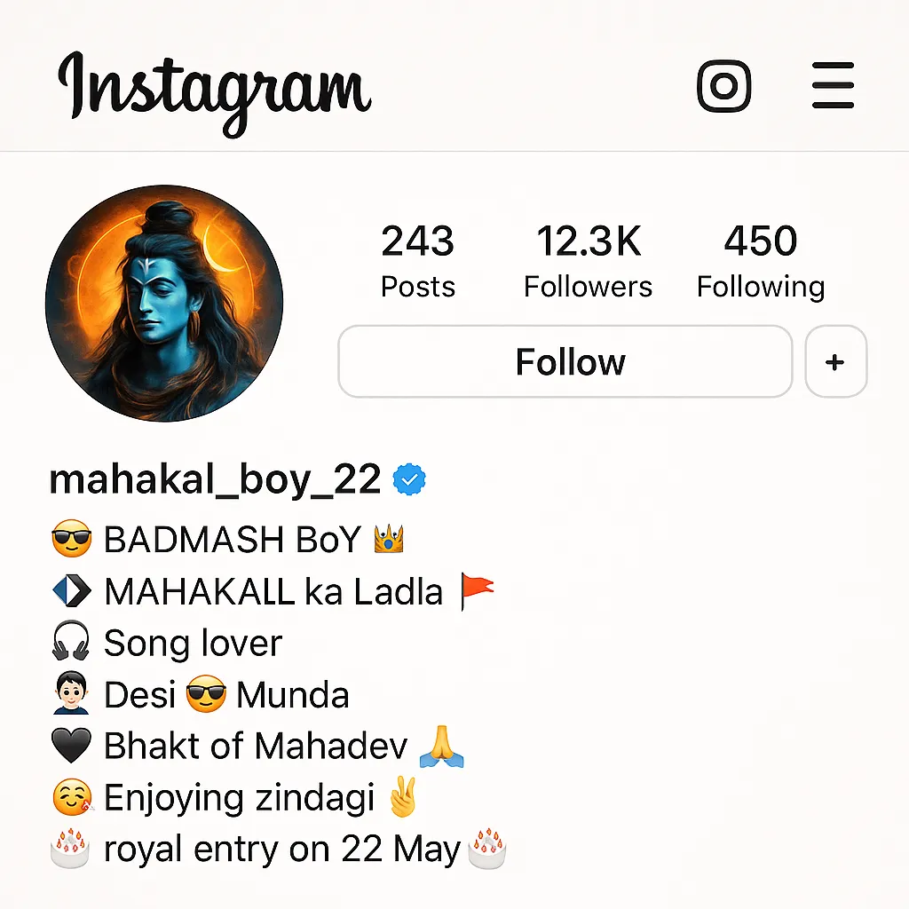 Mahakal Bio for Instagram